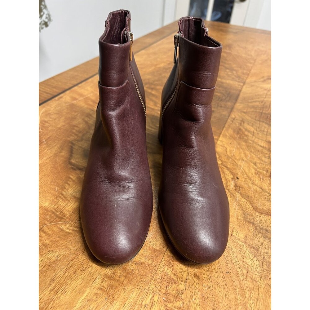 Taryn Rose Women’s Size 8.5 M Bootie Burgundy Red Leather Mod Retro Gogo Camille